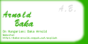 arnold baka business card